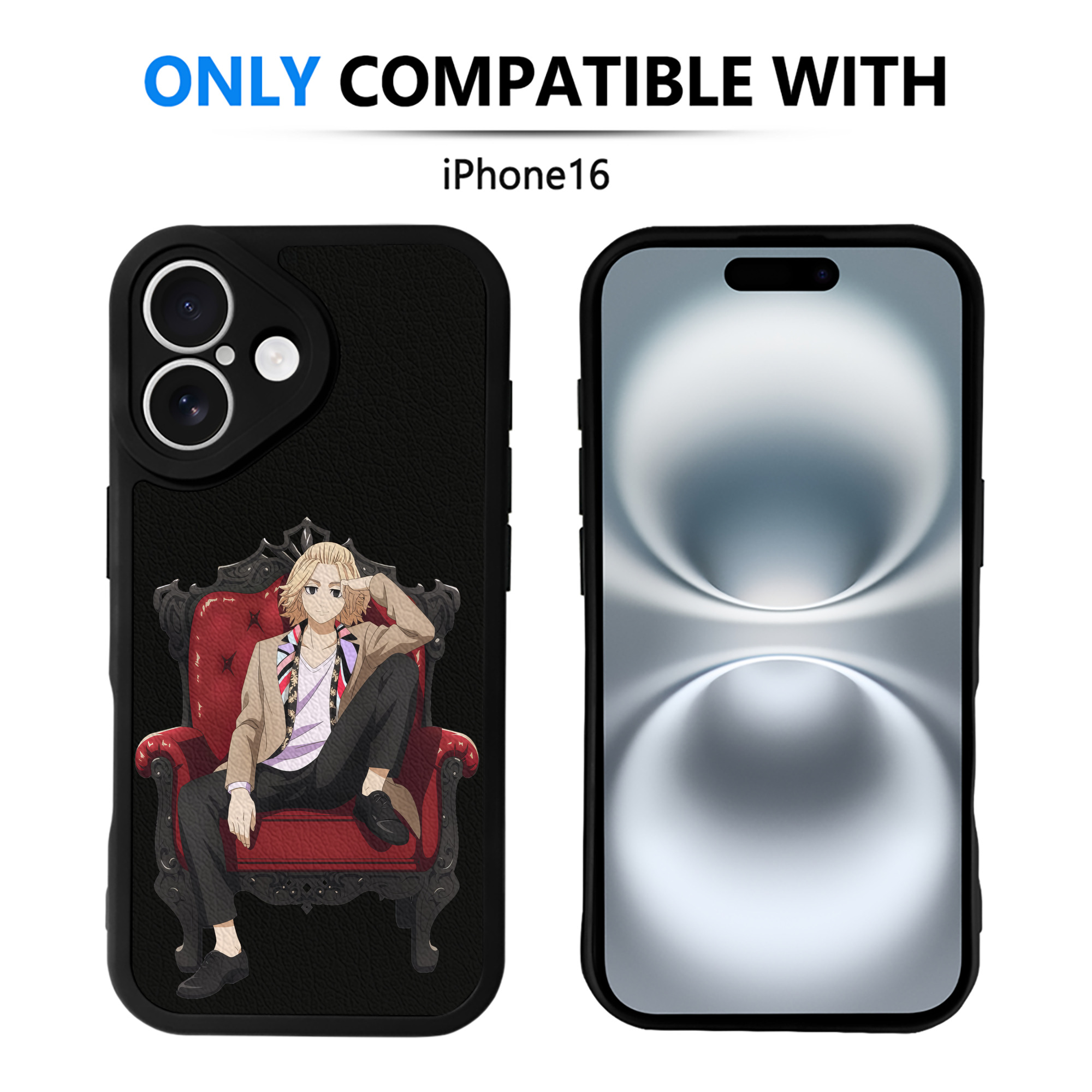（画像用） 東京リベンジャーズ Tokyo Revengers 【iPhone 16シリーズ対応】シリコンスマホケース（レザー調） 材質：シリコン